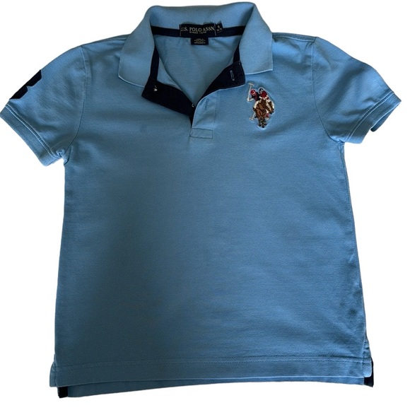 Boys’ Ralph Lauren U. S. Polo Assn Denim Blue Embroidered iconic Polo Sz S 6, 7 - Picture 2 of 15
